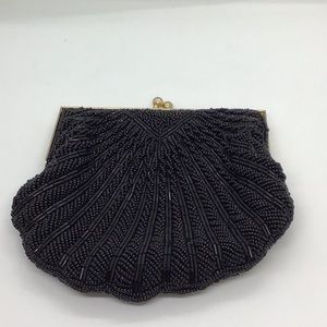 Vintage Strawbridge beaded black purse.
